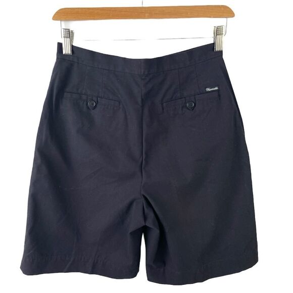 Faconnable Navy High Waist Twill Long Short Size 2 - Picture 3 of 6